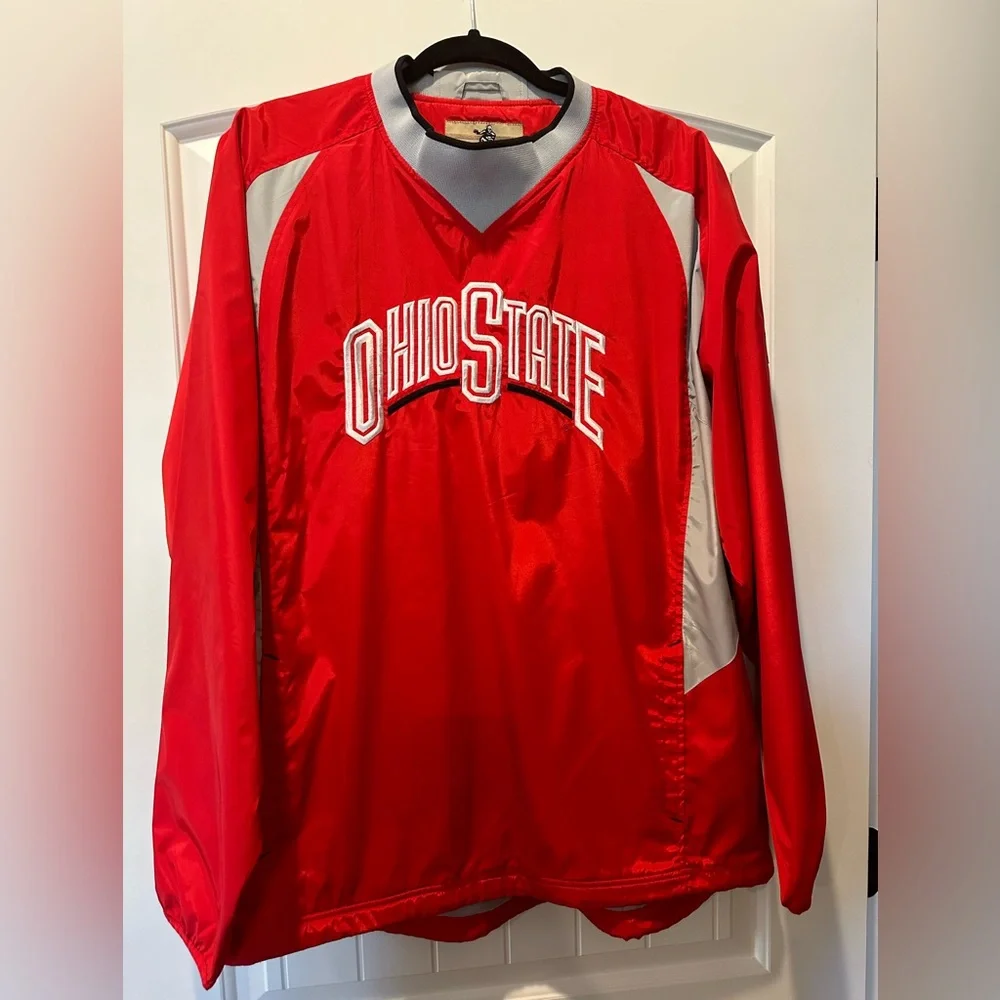MEN’S REEBOK HEISMAN COLLECTION OHIO STATE WINDBREAKER PULLOVER. SIZE LARGE. - Picture 1 of 9